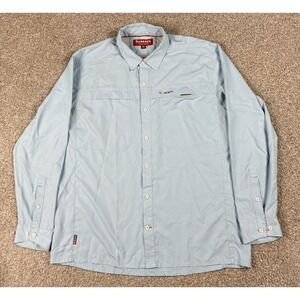 Simms Fishing Shirt Mens Extra Large Blue Performance‎ Outdoor Hiking Vented XL